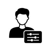Account avatar personalization icon with equalizer vector