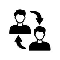 Connect to friends icon with two people and an arrow vector