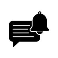 Reminder icon with message bubble and bell vector