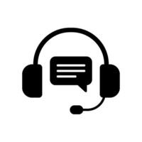 Support icon with headphones and message for customer help center vector