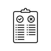 Pros and cons icon with clipboard vector