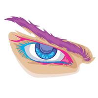 illustration of side of eye with full color vector