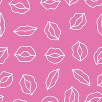 Outline Lip Seamless Pattern illustration for Print, Wallpaper, Decoration. vector