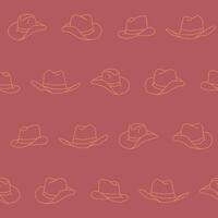 Outline Collection of Cowboy Hat Seamless Pattern illustration Design vector
