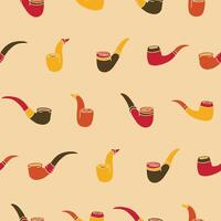 Collection of Smoking Pipe Seamless Pattern illustration Design vector