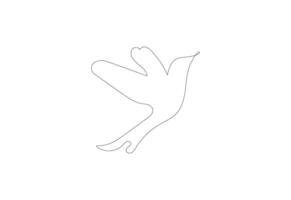 Continuous line art Bird drawing, design template vector
