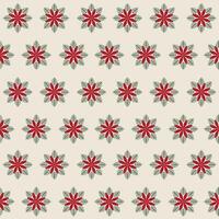 Seamless Christmas Poinsettia Pattern On Natural Background vector