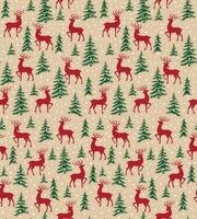 Seamless Christmas Tree And Deer On Natural Background vector