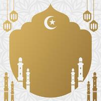 Islamic background with copy space area for text aesthetic soft gradient gold vector