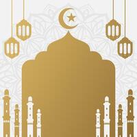 Islamic background aesthetic soft gradient gold ready to use with copy space area for text vector