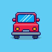 Pixel art car icon game asset design vector