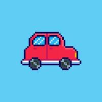 Pixel art car icon game asset design vector
