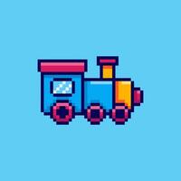 Pixel art Toy Train game asset design vector