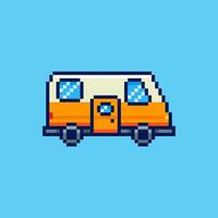 Pixel art Camper Van game asset design vector