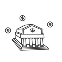 a bank building with dollar signs on it vector