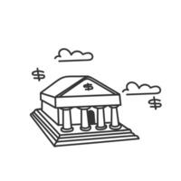 a bank building with a dollar sign on it vector