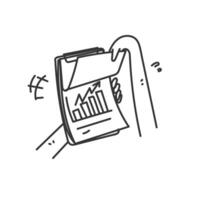 hand holding a piece of paper with a graph on it vector