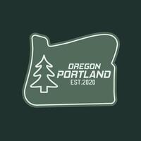 Oregon Portland Badge with Minimalist Pine Tree Design vector