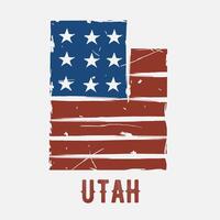 Grunge American Flag Utah Design Perfect for Print, Apparel, etc vector