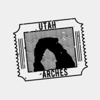 Badge of Utah National Park Grunge Style Perfect for Print, Apparel, Etc vector