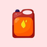 A red container with a yellow flame on it vector