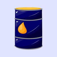 A blue barrel with a yellow drop of oil on it vector