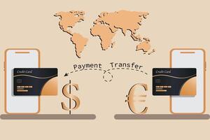 Concept of financial transactions worldwide vector