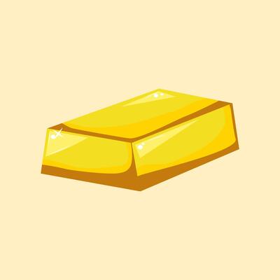 A yellow gold bar with a shiny surface