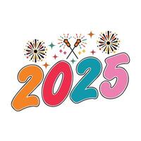 Cheers to 2025 Happy New Year Typography Design vector