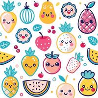 a pattern with fruit and berries vector