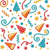 seamless pattern with party hats and stars vector