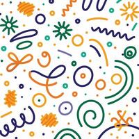 a colorful pattern with various shapes and lines vector