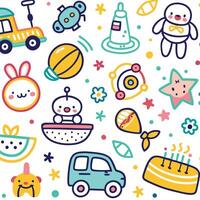a set of colorful toys and other items vector