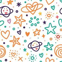 a colorful pattern with hearts, stars and hearts vector