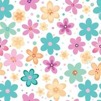 a colorful floral pattern with many different flowers vector