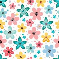 a colorful floral pattern with small flowers vector