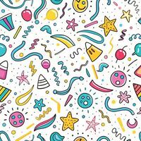 seamless pattern with colorful objects and stars vector