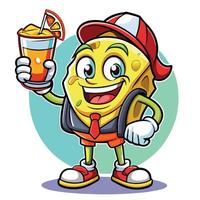 spongebob character holding a drink vector