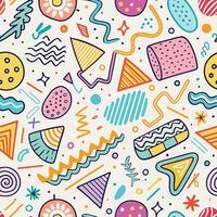 seamless pattern with colorful shapes and shapes vector