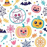 halloween seamless pattern with pumpkins, bats, bats, bats, bats, bats, bats vector