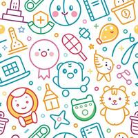 a colorful pattern with various objects and icons vector