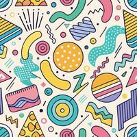 seamless pattern with colorful shapes and shapes vector