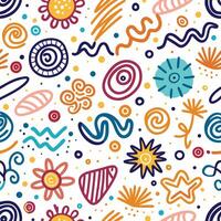 a colorful flower and sun design with clouds and stars vector
