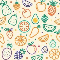 fruit and vegetables seamless pattern vector