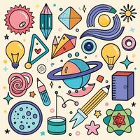illustration of science and technology icons vector
