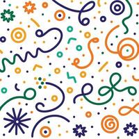 a colorful pattern with swirls and stars vector