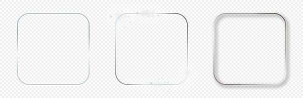 Silver glowing rounded rectangular shape frame vector