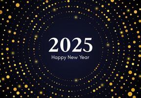 2025 Happy New Year of gold glitter pattern vector