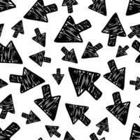 Seamless pattern with black hand drawn arrows vector