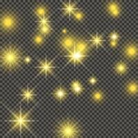 Gold backdrop with stars and dust sparkles vector